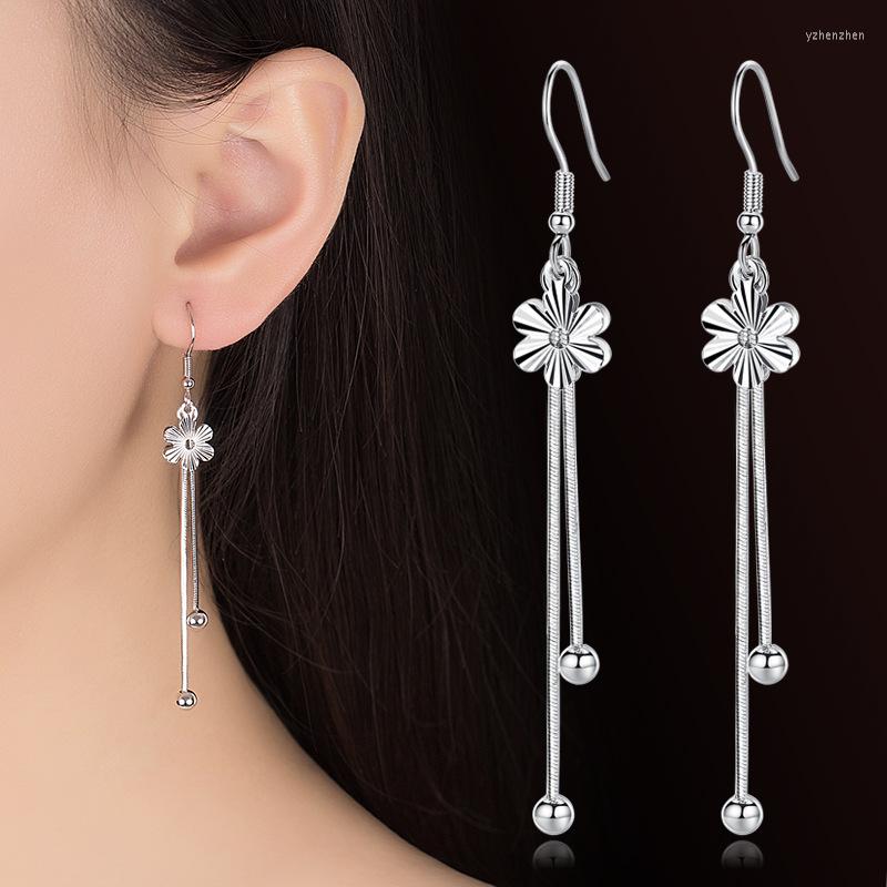 Dangle Earrings 1Pair Simple Classic Flower Tassel Medium Long For Women Temperament Sweet Silver Plated Earring Jewelry
Dangle Earrings 1Pair Simple Classic Flower Tassel Medium Long For Women Temperament Sweet Silver Plated Earring Jewelry