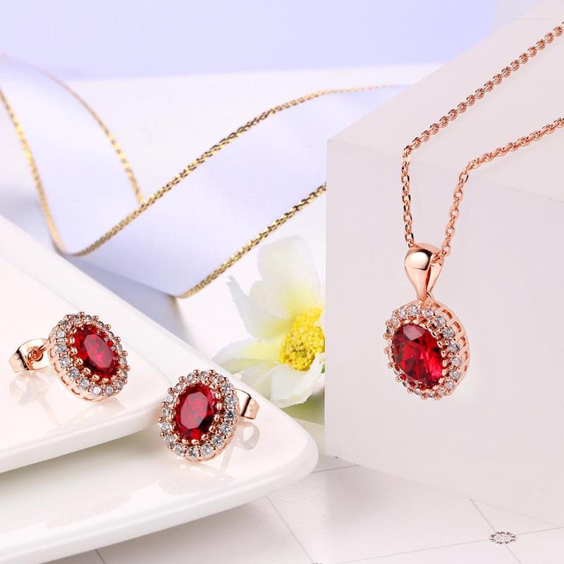 Necklace Earrings Set Red Crystal Jewelry For Women Simple Rose Gold Color Oval Rhinestone Accessories Wholesale Girl Gift S213, Picture shown
Necklace Earrings Set Red Crystal Jewelry For Women Simple Rose Gold Color Oval Rhinestone Accessories Wholesale Girl Gift S213, Picture shown