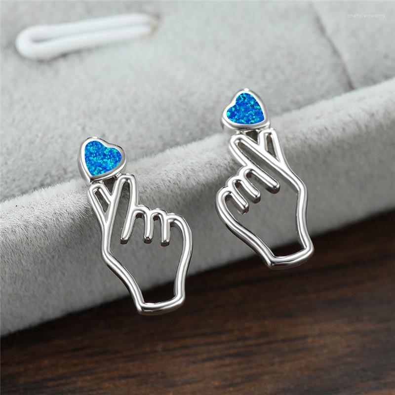 Stud Earrings Cute Female White Blue Heart Opal Punk Hollow Hand Tiny Rose Gold Silver Color Wedding For Women
Stud Earrings Cute Female White Blue Heart Opal Punk Hollow Hand Tiny Rose Gold Silver Color Wedding For Women