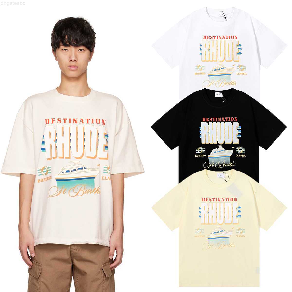 Mens Tshirts Designer Fashion Clothing Tees Hip Hop Rhude Destination Yacht Printed Pure Cotton Summer Loose Casual Boys Girls Tshirt Streetwear, White
Mens Tshirts Designer Fashion Clothing Tees Hip Hop Rhude Destination Yacht Printed Pure Cotton Summer Loose Casual Boys Girls Tshirt Streetwear, White