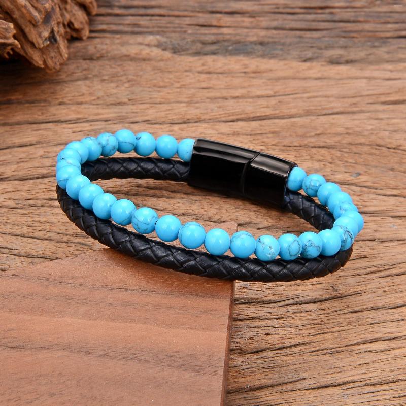 Charm Bracelets 11 Style Natural Stone Beads Men's Genuine Leather Braided Chain Bracelet For Women Stainless Steel Jewelry
Charm Bracelets 11 Style Natural Stone Beads Men's Genuine Leather Braided Chain Bracelet For Women Stainless Steel Jewelry
