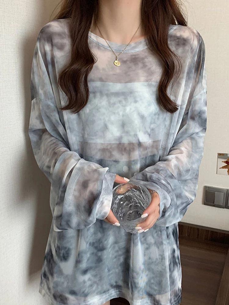 Women's T Shirts Tie Dye Long Sleeve T-shirts Women Breathable Summer O-neck Design Mesh Sun-proof Loose Tshirts Korean Style All-match Tops, Black
Women's T Shirts Tie Dye Long Sleeve T-shirts Women Breathable Summer O-neck Design Mesh Sun-proof Loose Tshirts Korean Style All-match Tops, Black