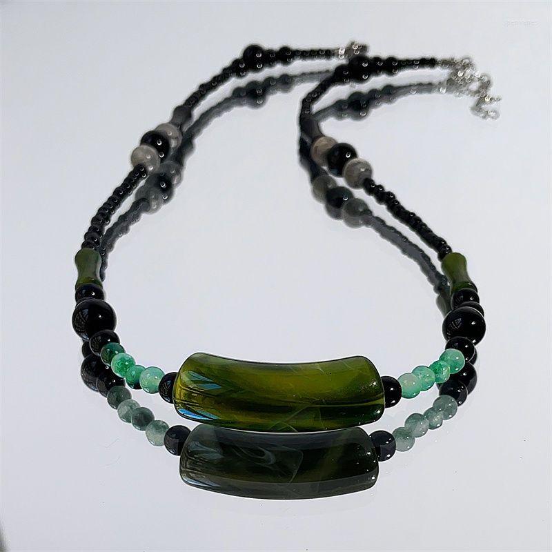 Chains Vintage Fashion Personality Green Beaded Necklace Unisex Hip Hop Punk Sweater Chain Banquet Jewelry Accessories Gift
Chains Vintage Fashion Personality Green Beaded Necklace Unisex Hip Hop Punk Sweater Chain Banquet Jewelry Accessories Gift
