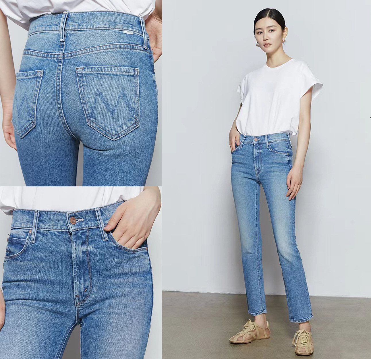 Women's Pants Stretch straight denim pants fashion casual anklelength jeans 2023 230512, Beige
Women's Pants Stretch straight denim pants fashion casual anklelength jeans 2023 230512, Beige