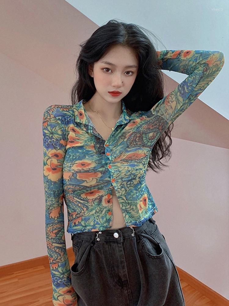 Women' Blouses Saliency Printed Shirt Autumn 2023 Long-sleeved Bottoming Design Sense Niche With Tight Short Tops, Picture color
Women' Blouses Saliency Printed Shirt Autumn 2023 Long-sleeved Bottoming Design Sense Niche With Tight Short Tops, Picture color