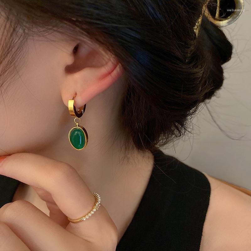 Hoop Earrings Oval Green Stone Dangle For Women Stainless Steel Vintage Handmade Jewelry Elegant Jewel
Hoop Earrings Oval Green Stone Dangle For Women Stainless Steel Vintage Handmade Jewelry Elegant Jewel