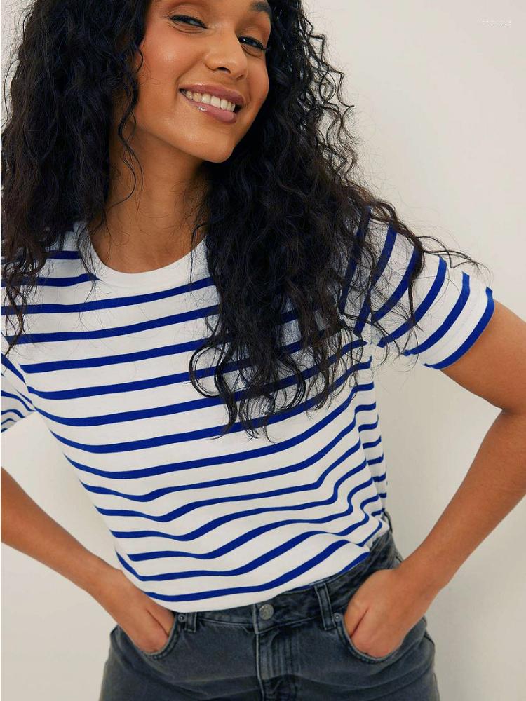 Women' T Shirts Short Sleeve Striped Cotton T-Shirts Women Knitted Basic Casual Harajuku Shirt Tops Female Loose Tee Summer 2023, Blue
Women' T Shirts Short Sleeve Striped Cotton T-Shirts Women Knitted Basic Casual Harajuku Shirt Tops Female Loose Tee Summer 2023, Blue