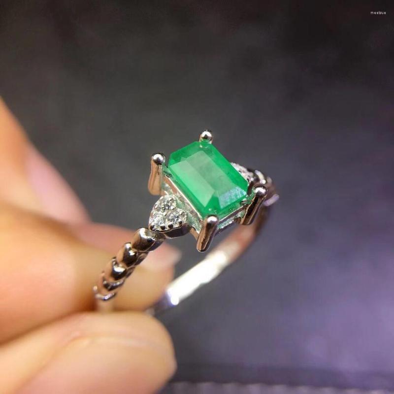 Cluster Rings Natural Emerald Gemstone Rectangle 4 6mm In 925 Sterling Silver With Platinum Plated Trendy Ring
Cluster Rings Natural Emerald Gemstone Rectangle 4 6mm In 925 Sterling Silver With Platinum Plated Trendy Ring