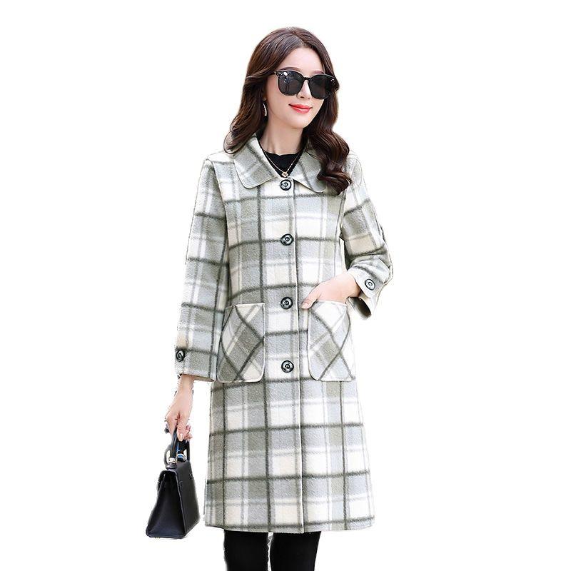 Women's Wool & Blends Woolen Jackets Women 2023 Autumn Winter Coat Thickened Plaid Jacket Mid-Length Female Outerwear Loose Stitching Overco, Pink grid
Women's Wool & Blends Woolen Jackets Women 2023 Autumn Winter Coat Thickened Plaid Jacket Mid-Length Female Outerwear Loose Stitching Overco, Pink grid