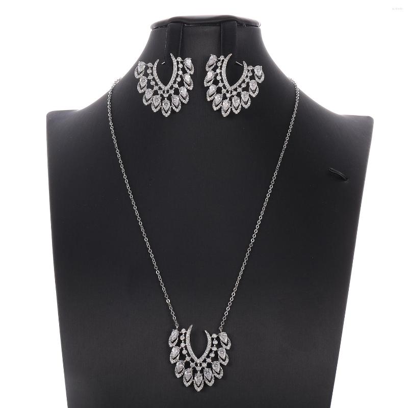 Necklace Earrings Set Jankelly Luxury 2pcs Bridal Zirconia For Women Party Dubai Nigeria CZ Crystal Wedding, Picture shown
Necklace Earrings Set Jankelly Luxury 2pcs Bridal Zirconia For Women Party Dubai Nigeria CZ Crystal Wedding, Picture shown