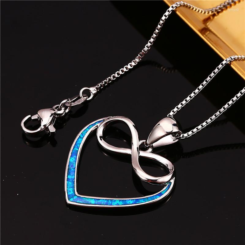 Pendant Necklaces Charm Heart Infinity Necklace White Blue Opal Stone Vintage Gold Silver Color Chain For Women Jewelry
Pendant Necklaces Charm Heart Infinity Necklace White Blue Opal Stone Vintage Gold Silver Color Chain For Women Jewelry