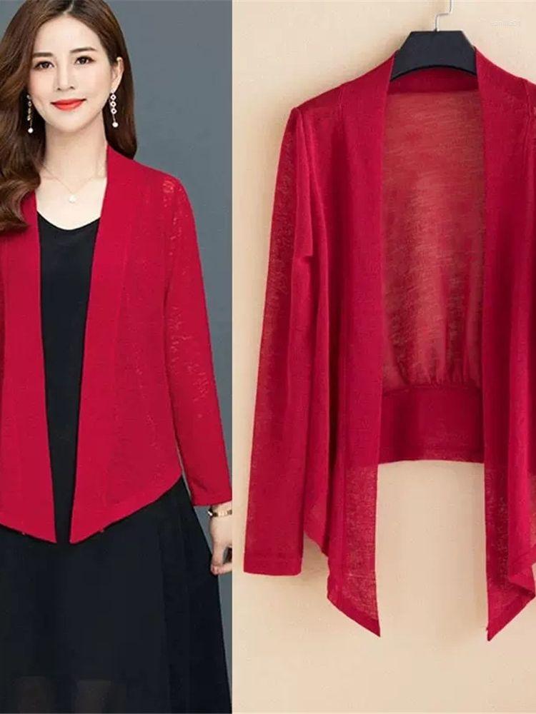 Women's Knits Korean Fashion Women Female Summer Thin Jacket Wrap Long Sleeve Open Front Sheer Shrugs Shawl Bridal Cardigan Tops Coat ZY7689, White
Women's Knits Korean Fashion Women Female Summer Thin Jacket Wrap Long Sleeve Open Front Sheer Shrugs Shawl Bridal Cardigan Tops Coat ZY7689, White