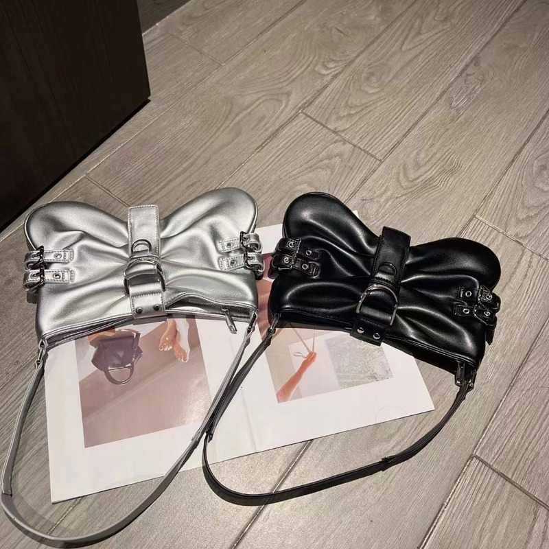 Spring And Summer New Sweet Jubilee Spice Girl Butterfly Pleated Bag Shoulder Handbag Large Capacity Female Bags 0615