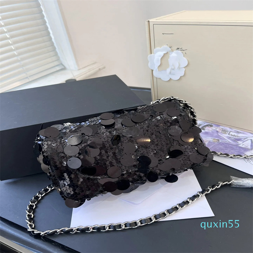 Fashion Bag Women's Sequin Bag Chain Stripe Simple High Grade One Shoulder Crossbody Small Square Bag Shiny, Black
Fashion Bag Women's Sequin Bag Chain Stripe Simple High Grade One Shoulder Crossbody Small Square Bag Shiny, Black