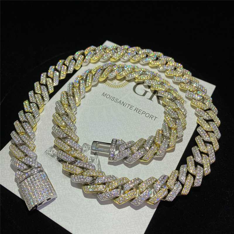 Sterling Silver Hip Hop Jewelry Moissanite Chain Cuban Bracelet 14mm Two Tone Iced Out Diamond Gold Plated Cuban Link Chain
Sterling Silver Hip Hop Jewelry Moissanite Chain Cuban Bracelet 14mm Two Tone Iced Out Diamond Gold Plated Cuban Link Chain
