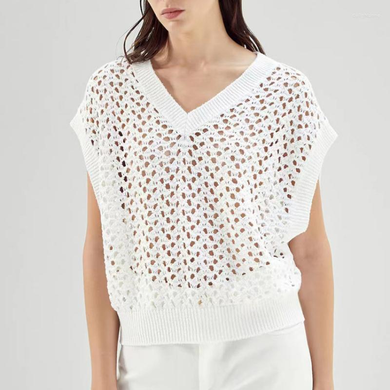 Women' Vests 2023 Spring And Summer Women Silk Linen V-neck Hollow Knitted Vest, Black
Women' Vests 2023 Spring And Summer Women Silk Linen V-neck Hollow Knitted Vest, Black