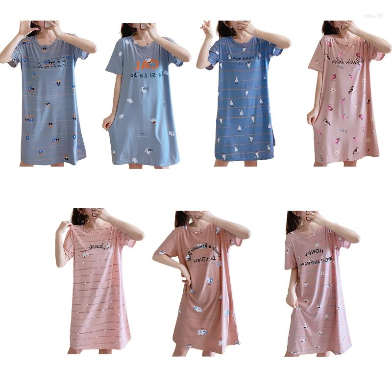 Women's Sleepwear Women Short Sleeve Scoop Neck Nightgown Cute Animal Sleepshirt Long Nightdress T8NB
Women's Sleepwear Women Short Sleeve Scoop Neck Nightgown Cute Animal Sleepshirt Long Nightdress T8NB