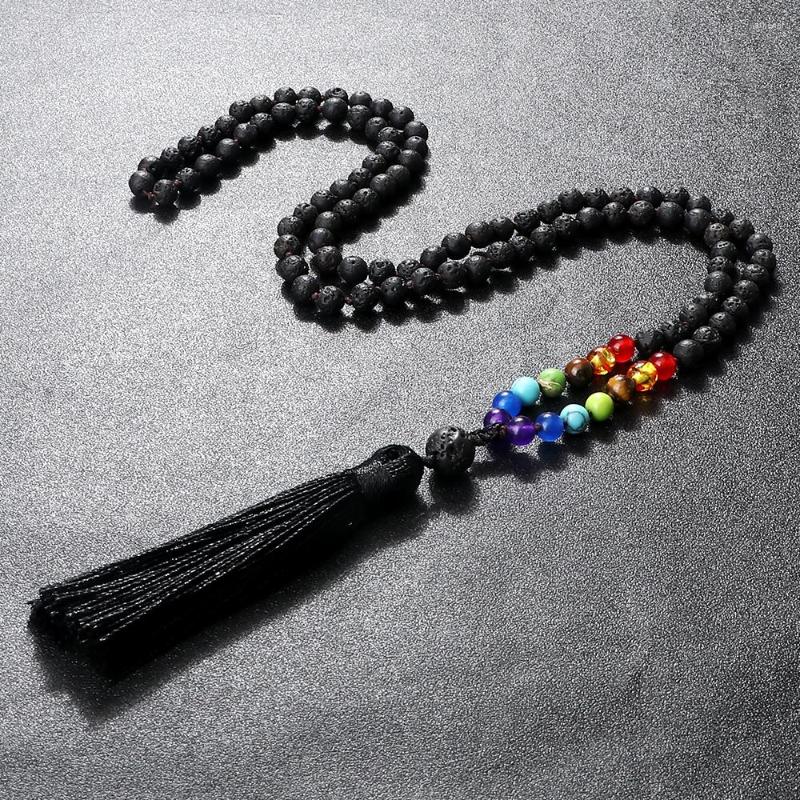 Pendant Necklaces Vintage 108 Japamala Beaded 6mm Volcanic Black Stone Onyx Reiki 7 Chakra Necklace For Women Men Tassel Knotted Jewelry
Pendant Necklaces Vintage 108 Japamala Beaded 6mm Volcanic Black Stone Onyx Reiki 7 Chakra Necklace For Women Men Tassel Knotted Jewelry
