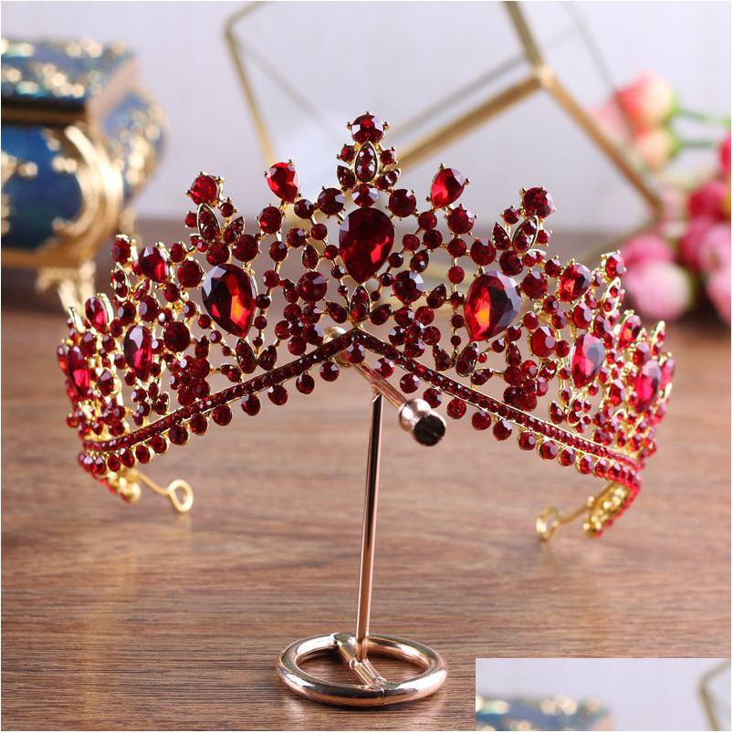 Hair Jewelry Luxury Gold Color Red Bridal Tiaras Crown Vintage Baroque Crystal Diadem For Bride Headbands Accessorie Dhgarden Dhm0H
Hair Jewelry Luxury Gold Color Red Bridal Tiaras Crown Vintage Baroque Crystal Diadem For Bride Headbands Accessorie Dhgarden Dhm0H