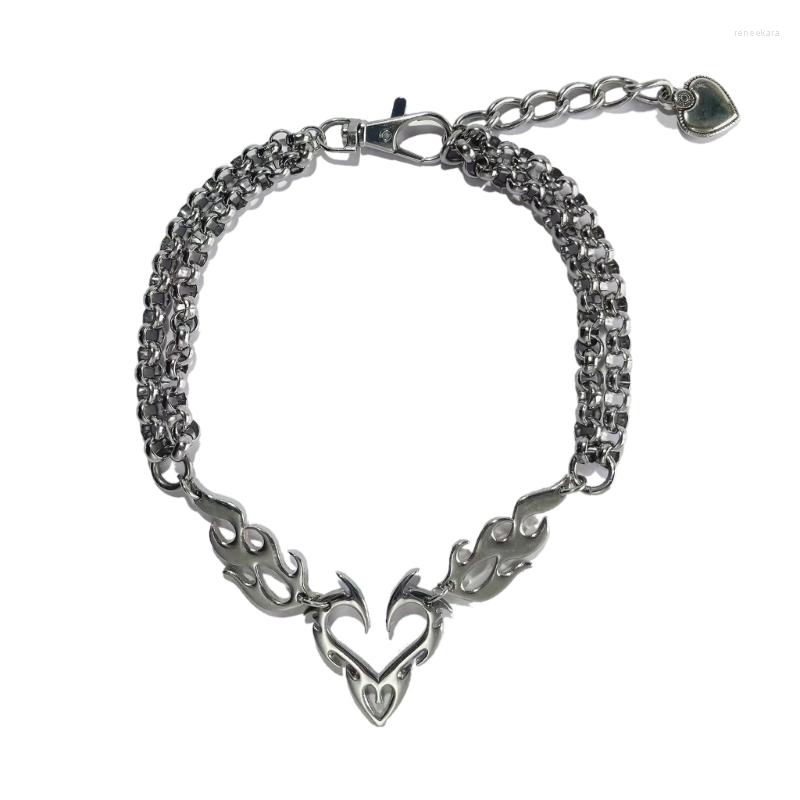 Chains Gothic Pendant Necklace Women Choker Chain Flame Totems Love-shape Jewelry Streetwear Accessories Fashion Gift
Chains Gothic Pendant Necklace Women Choker Chain Flame Totems Love-shape Jewelry Streetwear Accessories Fashion Gift