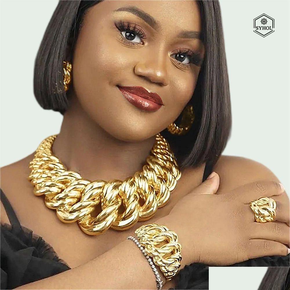 Jewelry Sets Fashion Woman Necklace Set Electric Italy Gold Plated Pendant Party Earring Ring Syhol Wholesale Drop Delivery Dhoqj
Jewelry Sets Fashion Woman Necklace Set Electric Italy Gold Plated Pendant Party Earring Ring Syhol Wholesale Drop Delivery Dhoqj