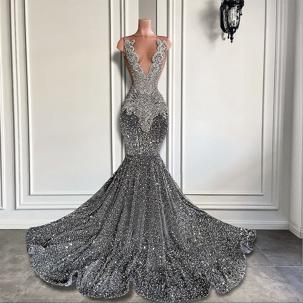 Sexy Long Sparkly Prom Dresses 2023 Sheer O-neck Luxury Silver Crystals Diamond Sequin Mermaid Black Girl Evening Party Gowns Robe De Soiree, Gold
Sexy Long Sparkly Prom Dresses 2023 Sheer O-neck Luxury Silver Crystals Diamond Sequin Mermaid Black Girl Evening Party Gowns Robe De Soiree, Gold