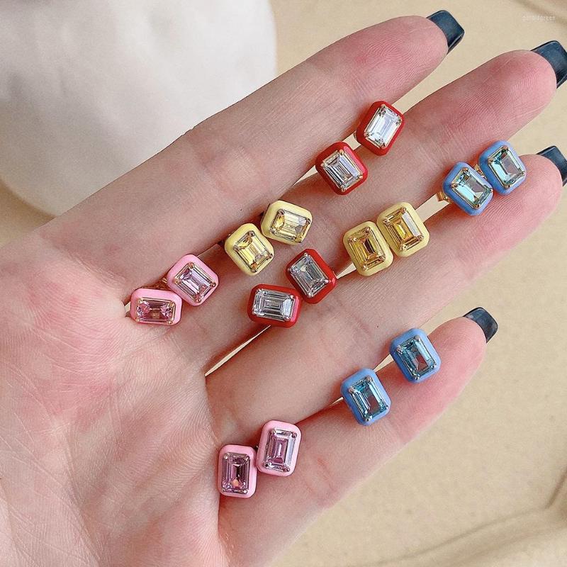 Stud Earrings S925 Silver Ins Women's Epoxy Enamel Rectangular Color Zircon Candy Summer Geometry Heart Earring
Stud Earrings S925 Silver Ins Women's Epoxy Enamel Rectangular Color Zircon Candy Summer Geometry Heart Earring