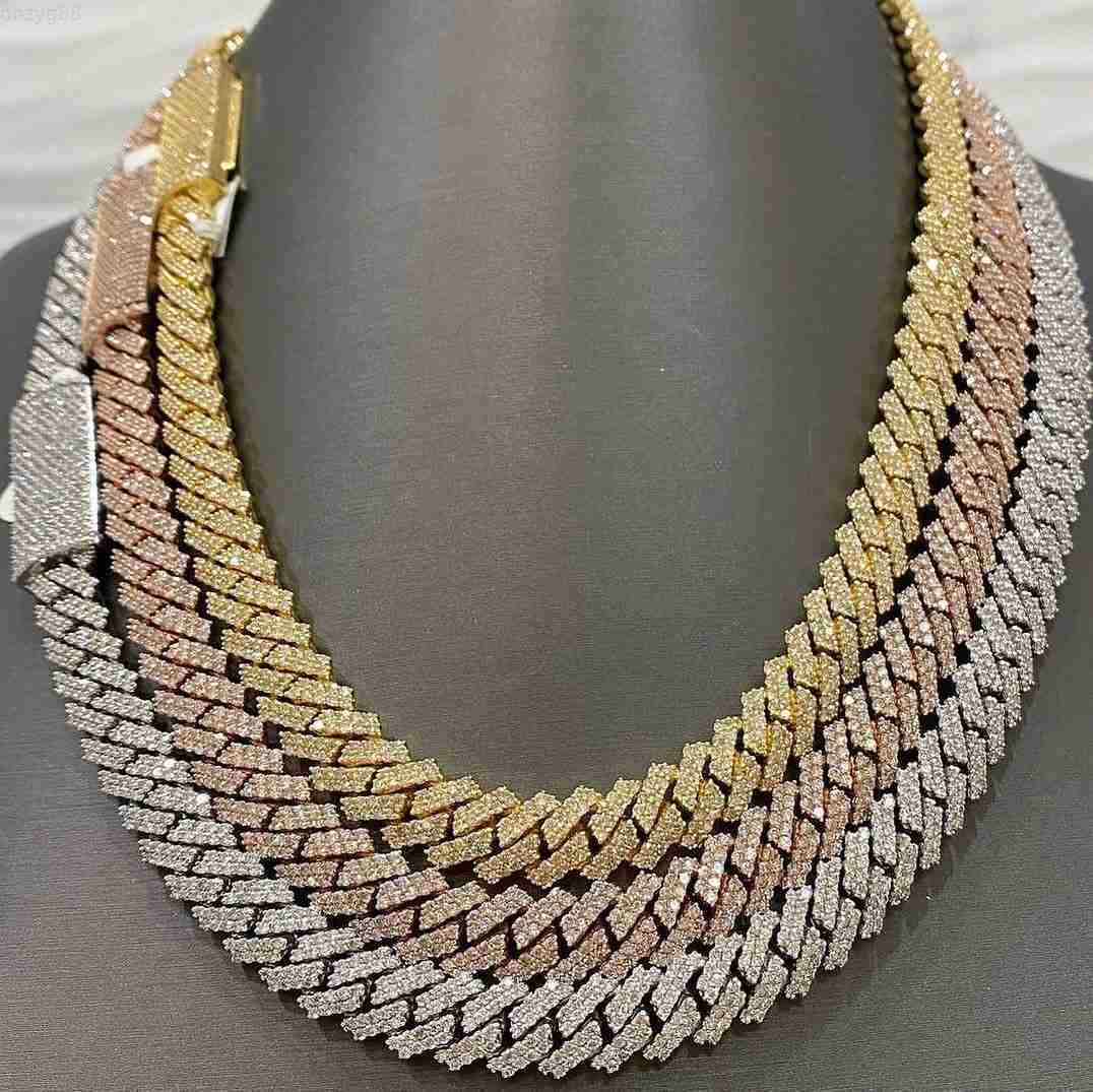 Hip Hop Rapper Jewelry 925 Sterling Silver 15mm Double Row Moissanite Prong Setting Hip Hop Cuban Chain Link Necklace
Hip Hop Rapper Jewelry 925 Sterling Silver 15mm Double Row Moissanite Prong Setting Hip Hop Cuban Chain Link Necklace