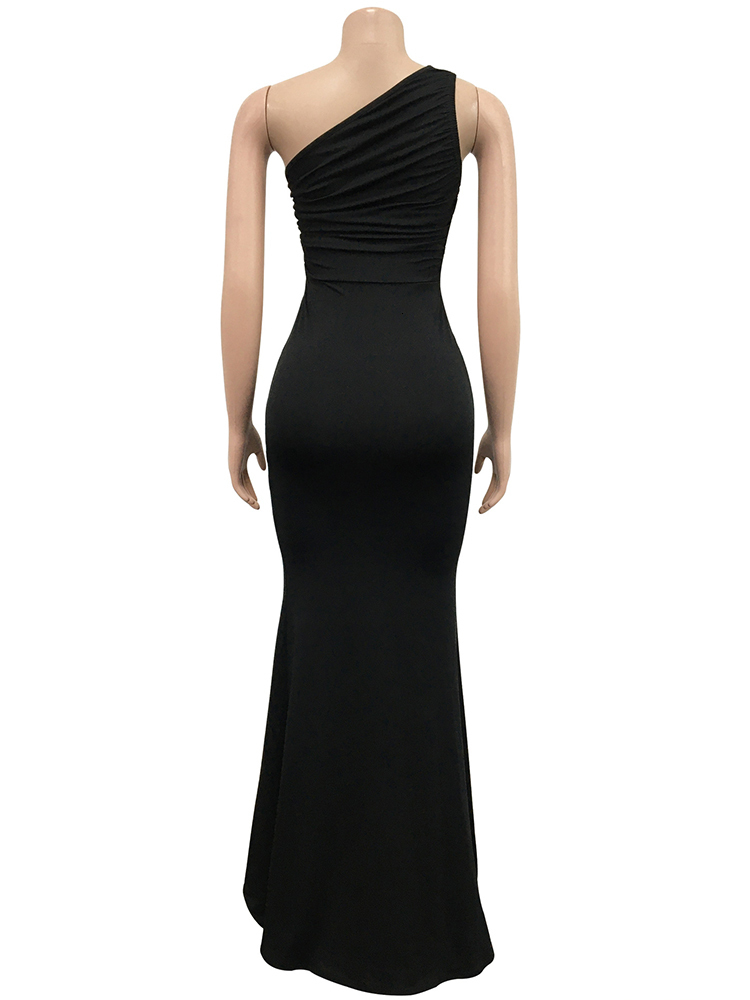 Two Piece Dress Elegant Party 2 Set for Female One Shoulder Sleeveless Bandage Crop Tops Split Mermaid Long Skirts Birthday Outfits 230512