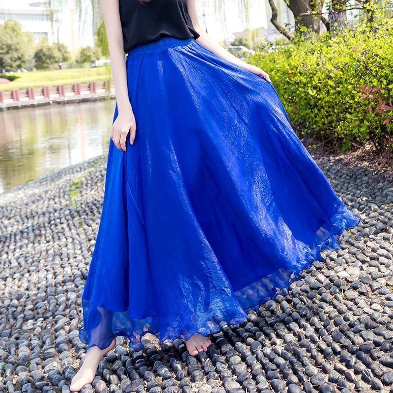 Skirts Women Full/Ankle Length Elastic High Waist Pleated Maxi Chiffon Long Skirt Spring Summer Beach Bohemian Party Female C478, Pink purple skirts
Skirts Women Full/Ankle Length Elastic High Waist Pleated Maxi Chiffon Long Skirt Spring Summer Beach Bohemian Party Female C478, Pink purple skirts