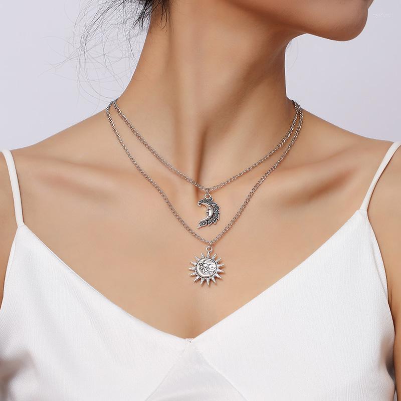 Pendant Necklaces 2 Pcs/Set Vintage Female Cartoon Sun Moon Pendants For Women Silver Color Metal Chain Necklace Party Jewelry Gifts
Pendant Necklaces 2 Pcs/Set Vintage Female Cartoon Sun Moon Pendants For Women Silver Color Metal Chain Necklace Party Jewelry Gifts