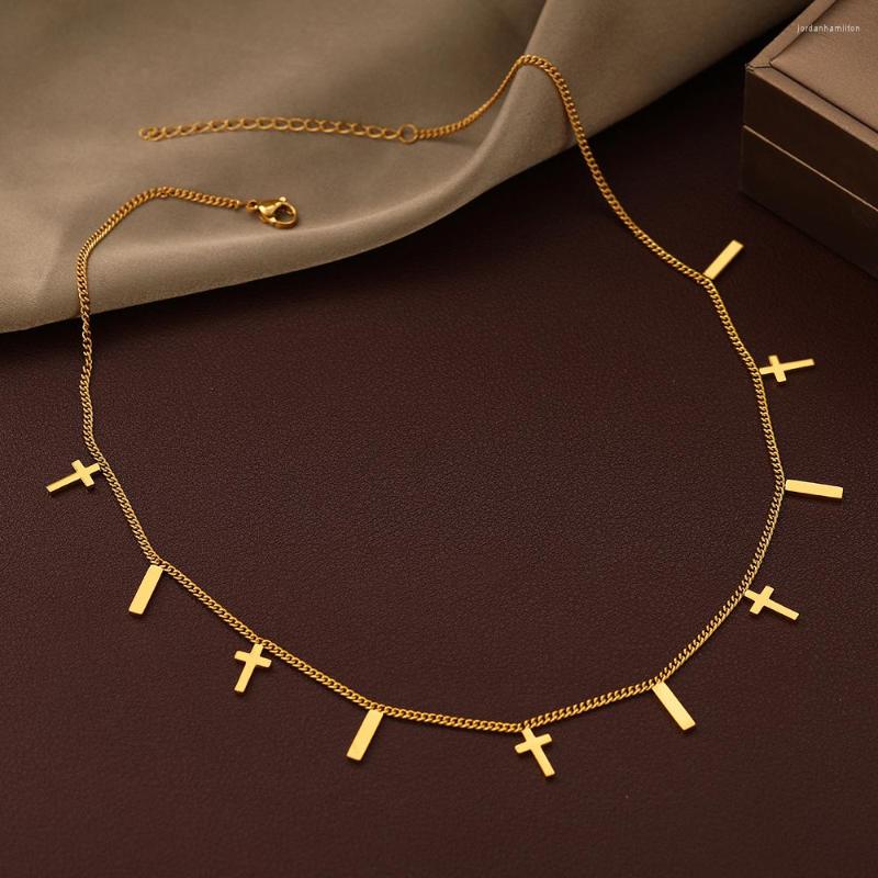 Pendant Necklaces Stainless Steel Gothic Punk Cross Sticks Minimalist Pendants High-end Sense Chain Choker Necklace For Women Jewelry
Pendant Necklaces Stainless Steel Gothic Punk Cross Sticks Minimalist Pendants High-end Sense Chain Choker Necklace For Women Jewelry
