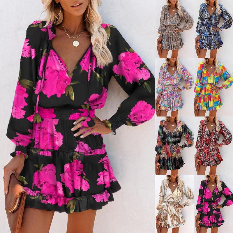 Casual Dresses 2023 Spring Summer Long Sleeve V-Neck Fashion Print Slim Short Mini Dress Streetwear Beach, As the picture
Casual Dresses 2023 Spring Summer Long Sleeve V-Neck Fashion Print Slim Short Mini Dress Streetwear Beach, As the picture