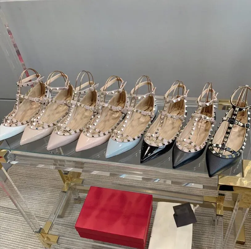 With Box Valentinoity Designer VT Sandal Designer Dress Shoes Women's high heels Pointed Toe 2-Straps Studs Flat Patent Leather Rivets h EnW
With Box Valentinoity Designer VT Sandal Designer Dress Shoes Women's high heels Pointed Toe 2-Straps Studs Flat Patent Leather Rivets h EnW