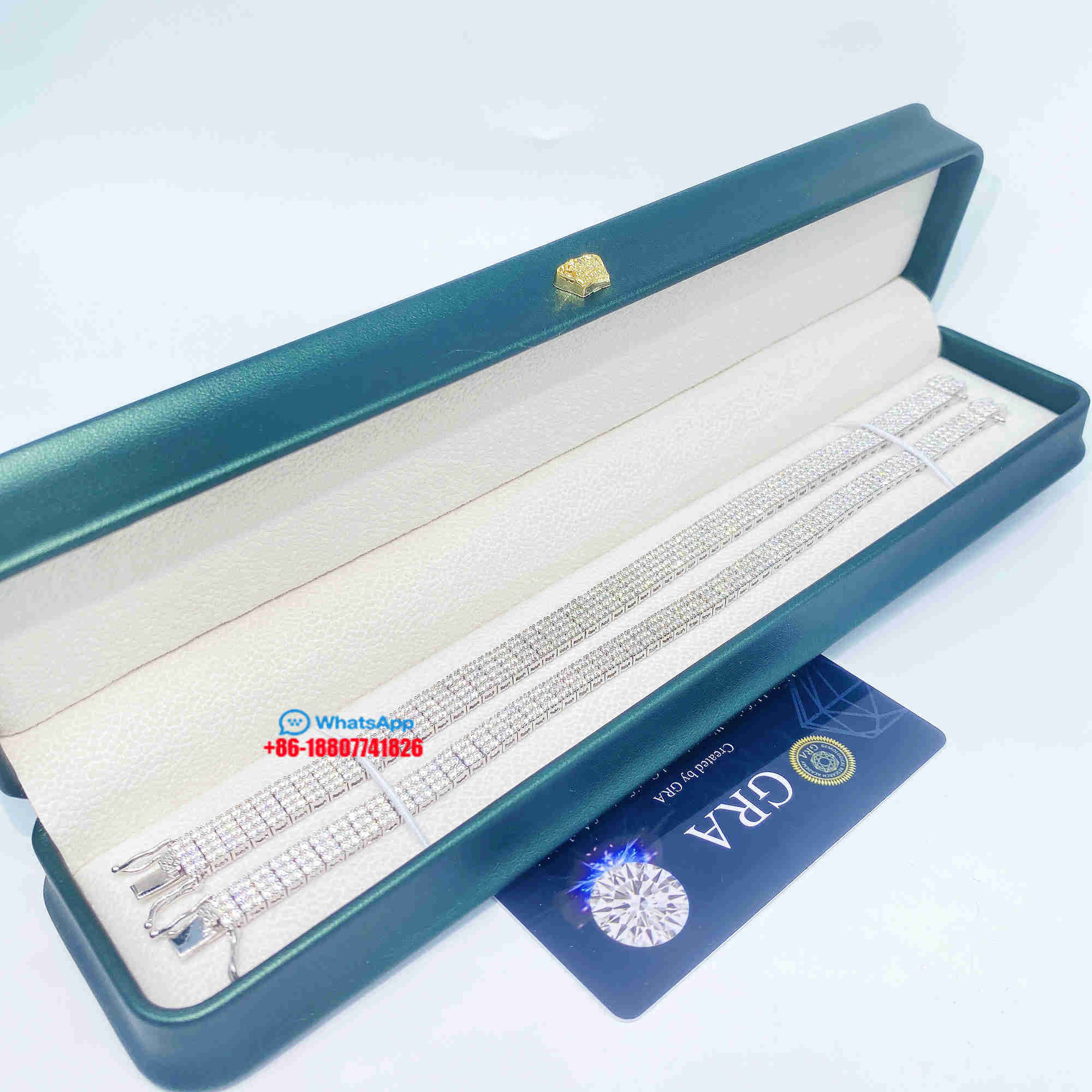 Custom Silver Bracelets Pass Diamond Tester Women Iced Out 3rows 4rows Moissanite Diamond Tennis Bracelet