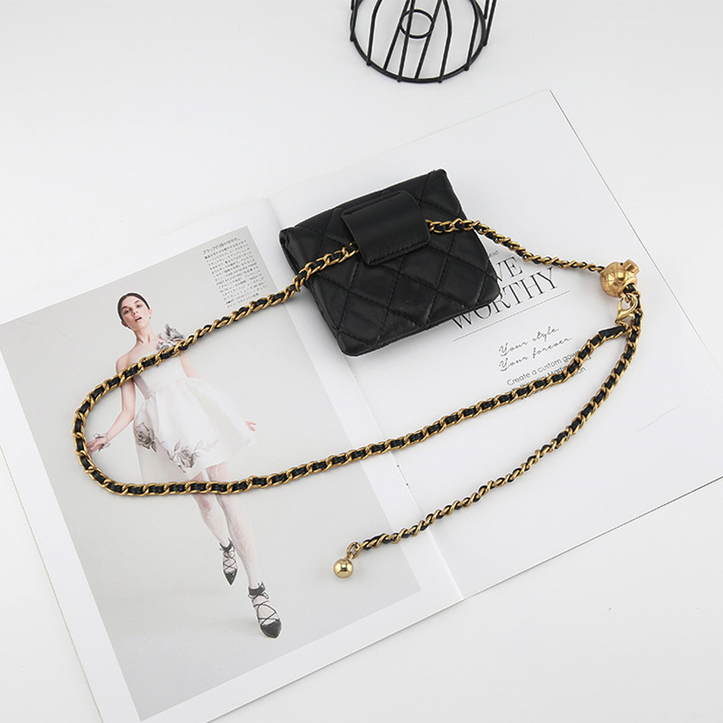 Belts Women Metal Belt Chain With Mini Bag Luxury Designer Brand Waist Strap Lady Girl Dress Jeans Trousers Decorative Accessories Gift