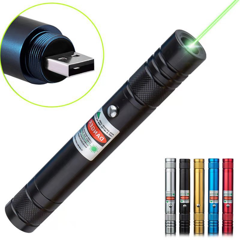 710 USB charger Laser Pointers Green Light 532nm Adjustable Focus Laser Pen with Box Package