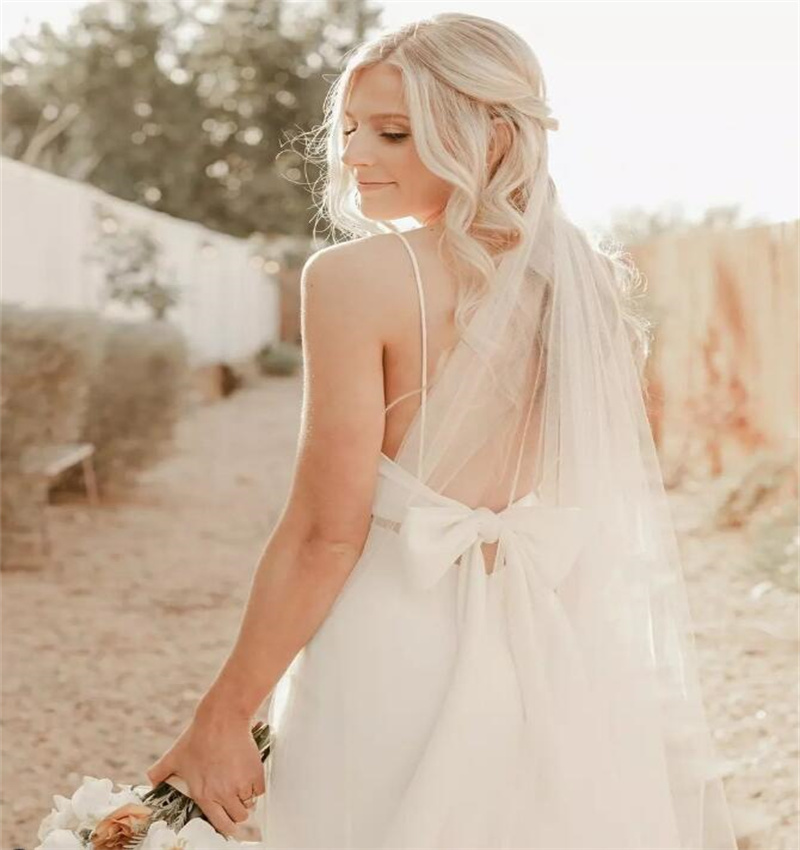 Korean Soft Satin Boho Wedding Dress 2023 Sexy Backless Spaghetti Straps Mermaid Bohemain Bridal Dresses Sweep Train Beach Bride robe mariee Femme ves