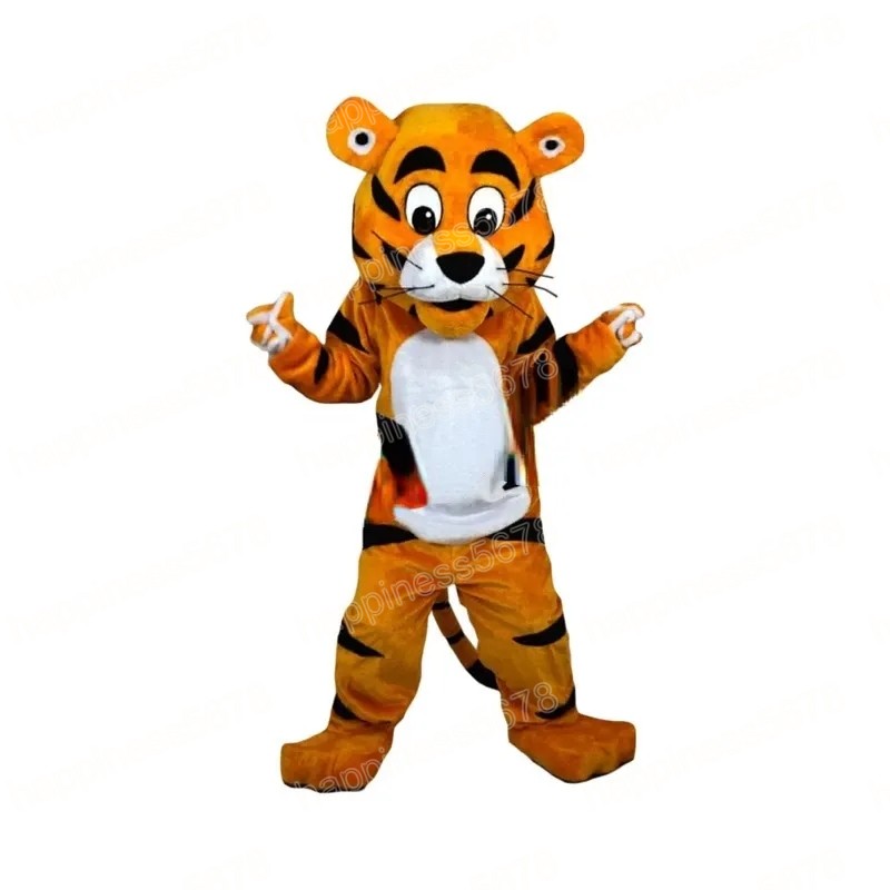 Simulation Cute Tiger Mascot Costumes High quality Cartoon Character Outfit Suit Halloween Adults Size Birthday Party Outdoor Festival Dress