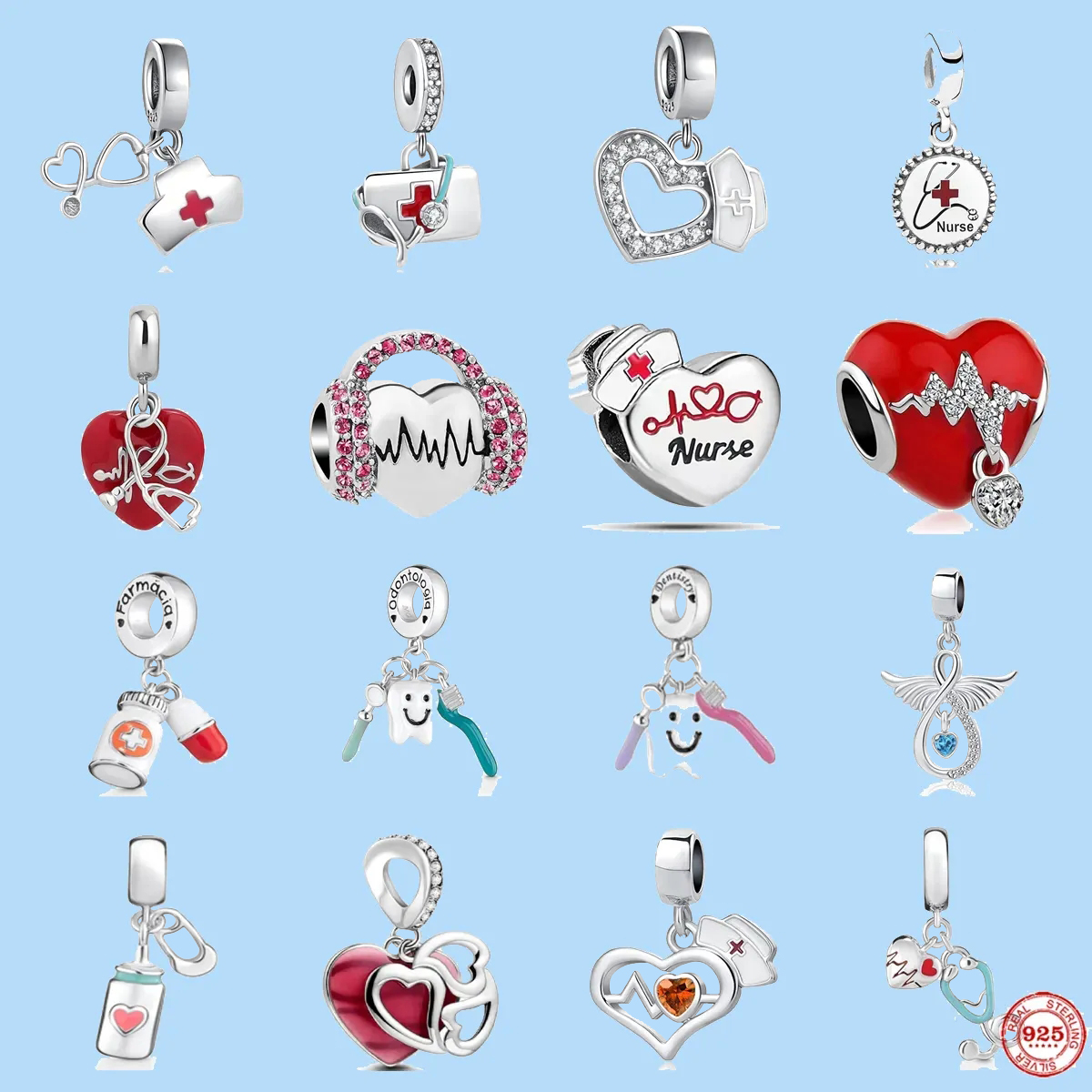 925 sterling silver charms for pandora jewelry beads jewelry Nurse Stethoscope Dental Pills Dangle
925 sterling silver charms for pandora jewelry beads jewelry Nurse Stethoscope Dental Pills Dangle