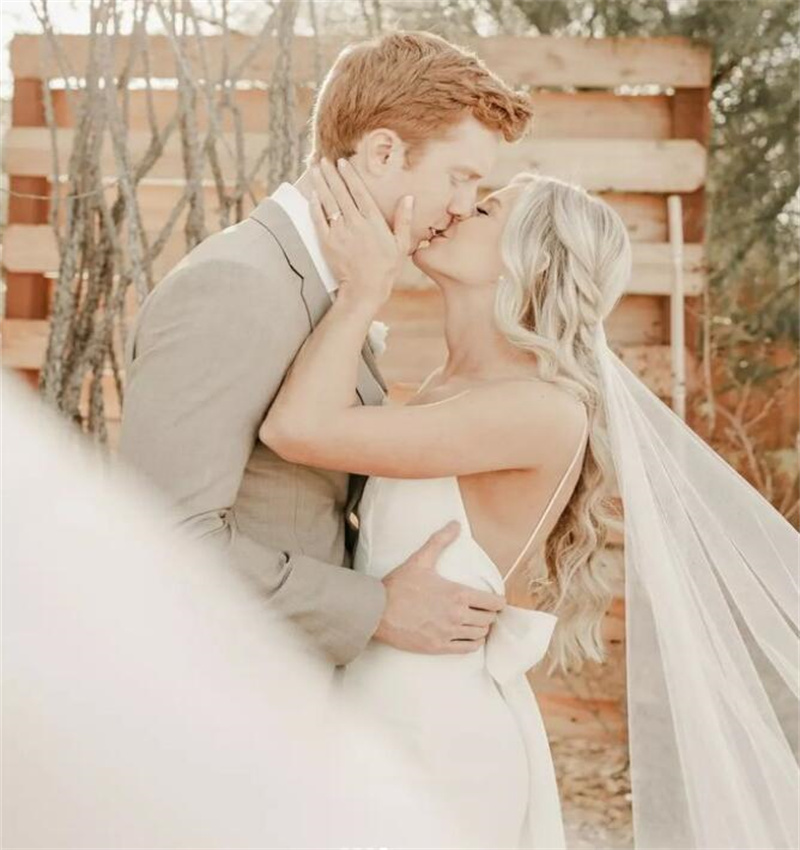 Korean Soft Satin Boho Wedding Dress 2023 Sexy Backless Spaghetti Straps Mermaid Bohemain Bridal Dresses Sweep Train Beach Bride robe mariee Femme ves