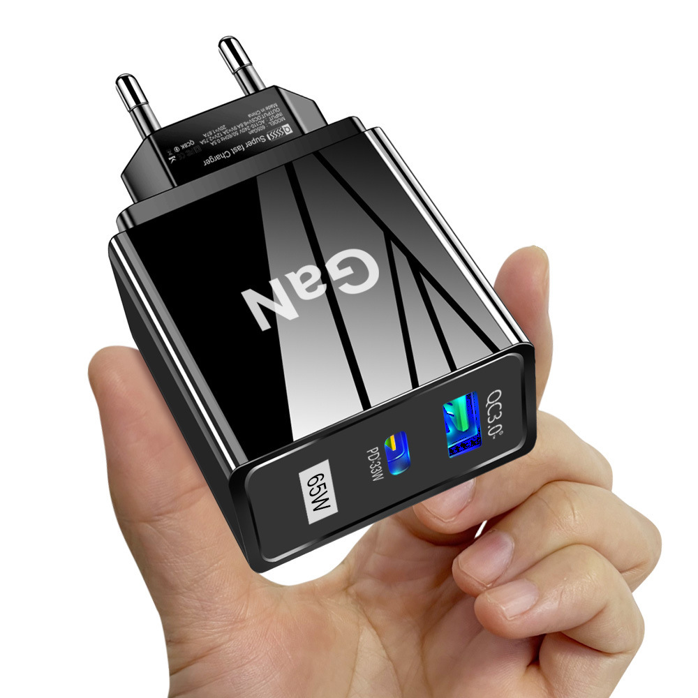 Super Fast Quick Charging PD Wall Charger Gan 65W PD33W Type c USB C Power Adapters For IPhone 12 13 14 Samsung htc lg android phone