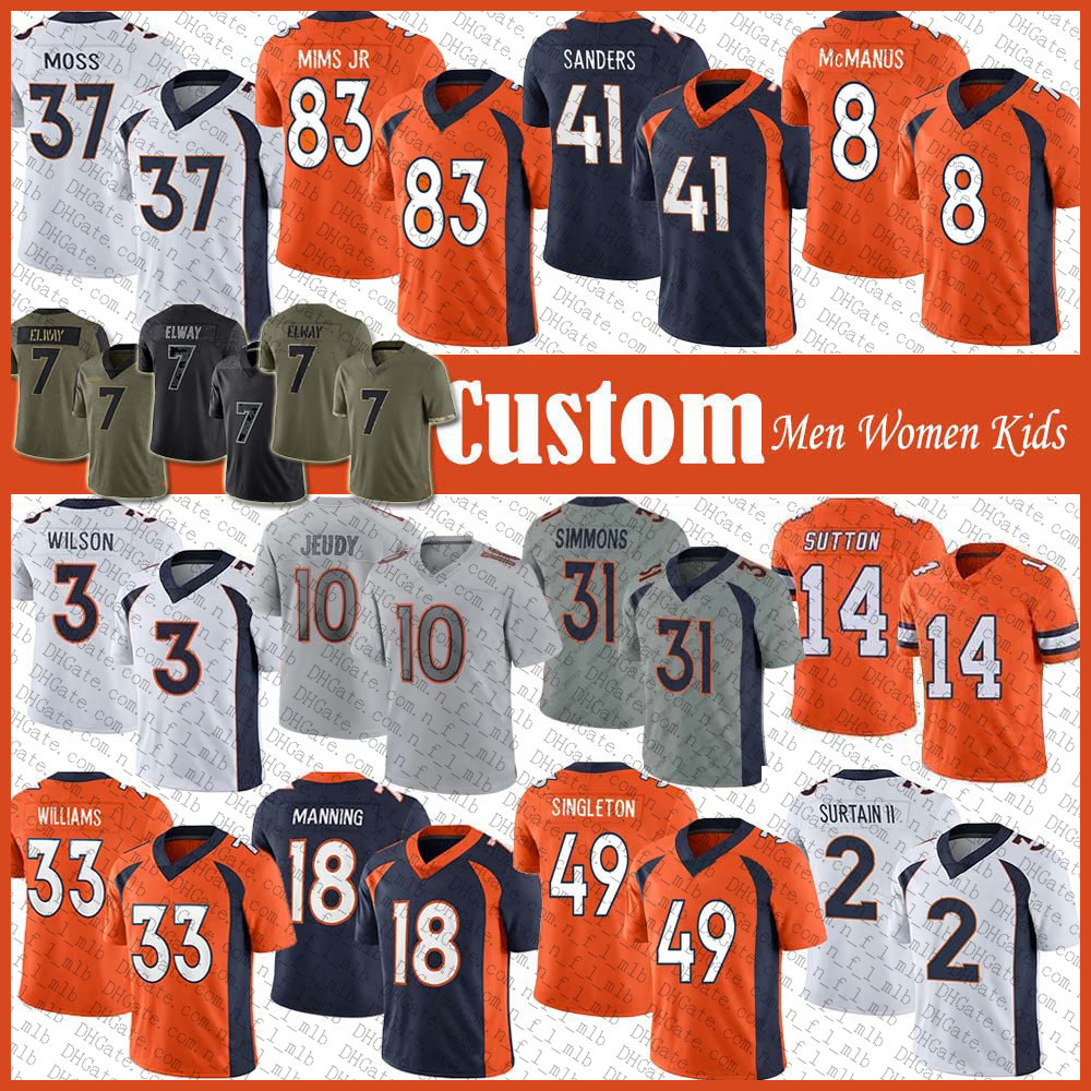 Custom 3 Russell Wilson Justin Simmons Football Jersey Jerry Jeudy Javonte Williams Courtland Sutton Patrick Surtain Marvin Mims Drew Sanders Riley Moss John Elway, Picture
Custom 3 Russell Wilson Justin Simmons Football Jersey Jerry Jeudy Javonte Williams Courtland Sutton Patrick Surtain Marvin Mims Drew Sanders Riley Moss John Elway, Picture