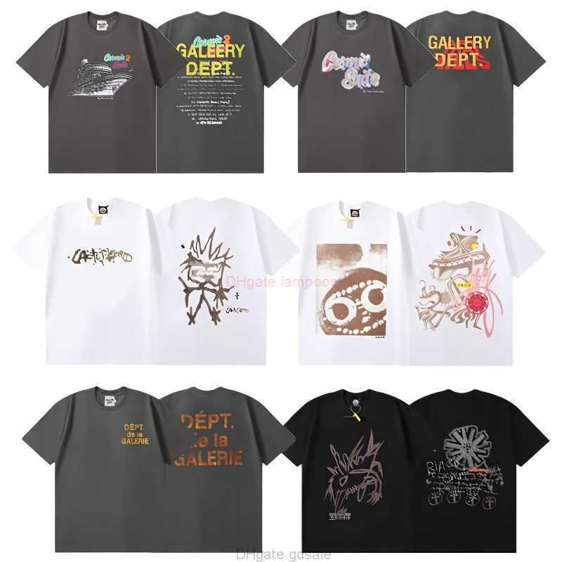 Designer Fashion Clothing Tees Tshirt Galleryes Depts Printed Bottom Short Sleeved Women's Summer Couple Style American Trendy High Street Round Neck T-shirt for Men, Gray 
Designer Fashion Clothing Tees Tshirt Galleryes Depts Printed Bottom Short Sleeved Women's Summer Couple Style American Trendy High Street Round Neck T-shirt for Men, Gray