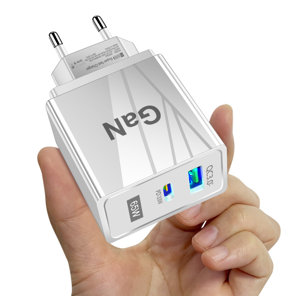 Super Fast Quick Charging PD Wall Charger Gan 65W PD33W Type c USB C Power Adapters For IPhone 12 13 14 Samsung htc lg android phone