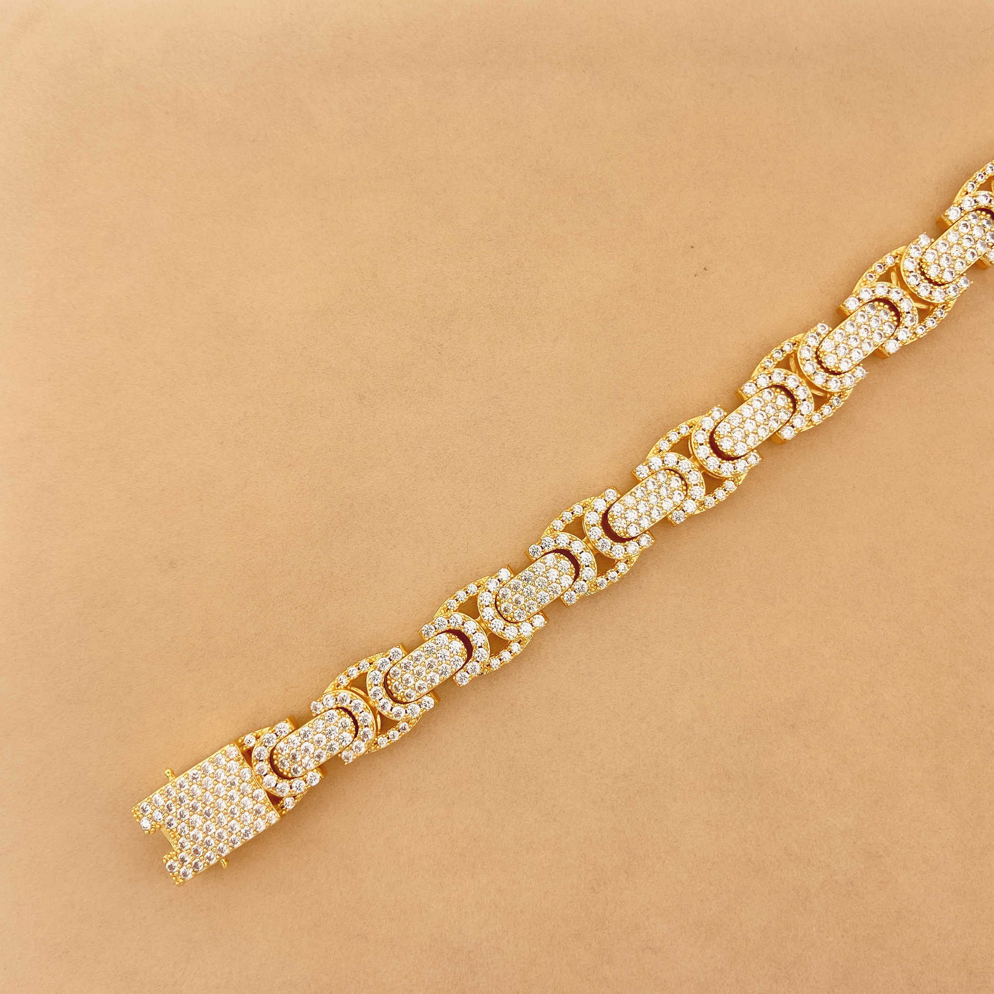 2023 Hip Hop Jewelry Fine Sterling Silver 925 Cuban Link Mans Bracelet Moissanite Bust Down Bracelet Men