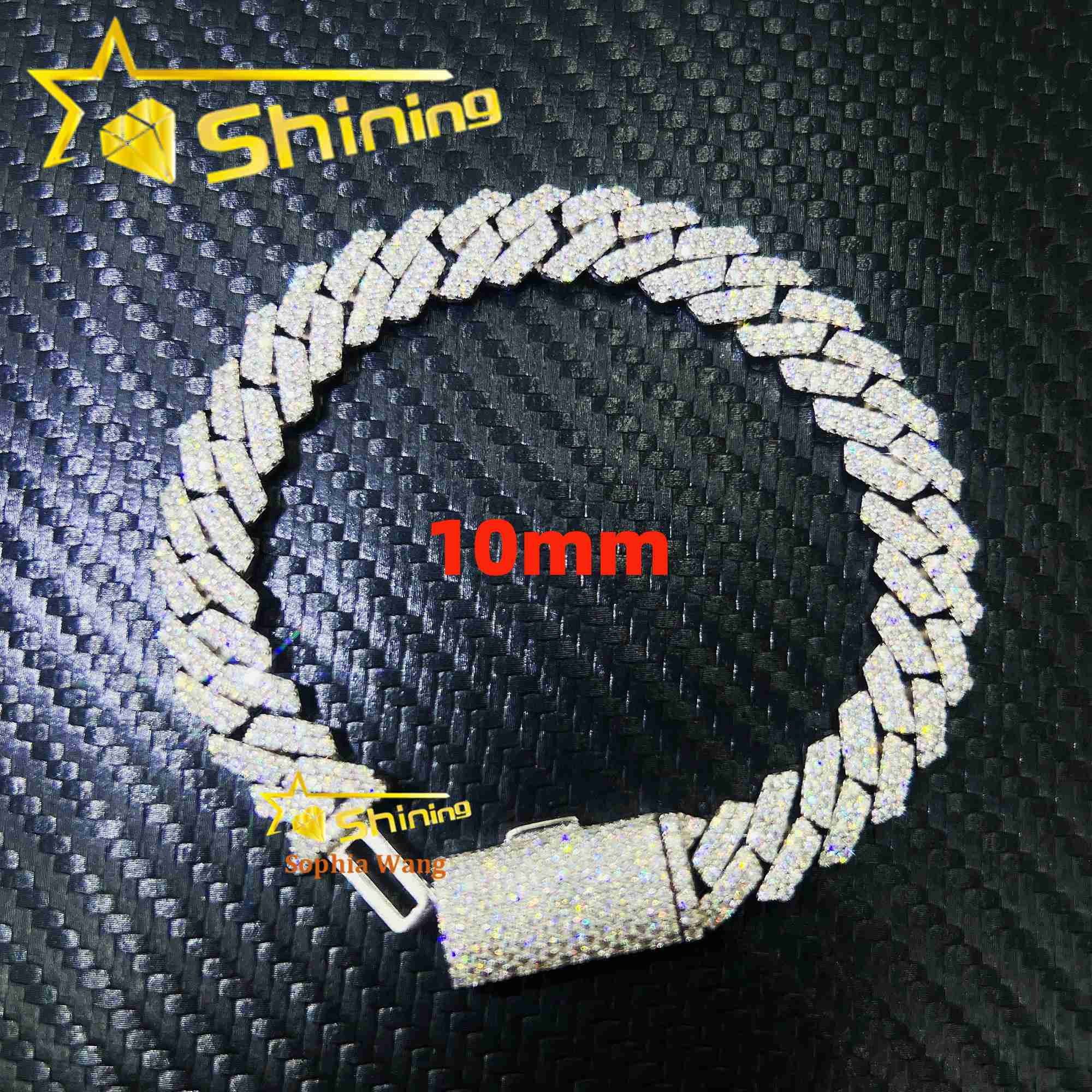 Pass Diamond Tester 925 Sterling Silver Hip Hop 10mm 2 Row Design Iced Out Vvs Moissanite Diamond Miami Cuban Link Bracelet
Pass Diamond Tester 925 Sterling Silver Hip Hop 10mm 2 Row Design Iced Out Vvs Moissanite Diamond Miami Cuban Link Bracelet