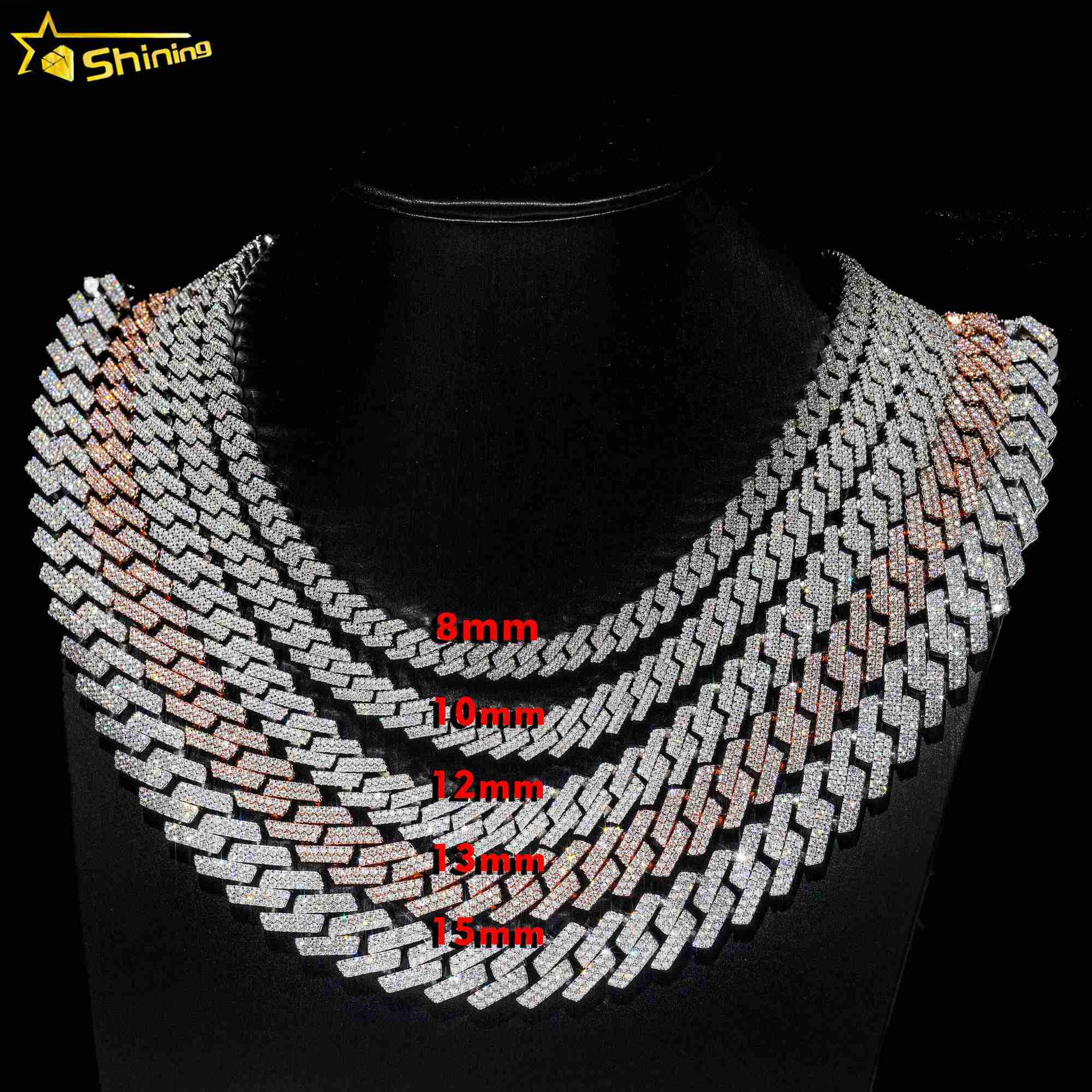 Selling Drop Shipping Hip Hop Necklace 925 Sterling Silver 8/10/12/13/15mm Iced Out Diamond Moissanite Cuban Link Chain 
Selling Drop Shipping Hip Hop Necklace 925 Sterling Silver 8/10/12/13/15mm Iced Out Diamond Moissanite Cuban Link Chain