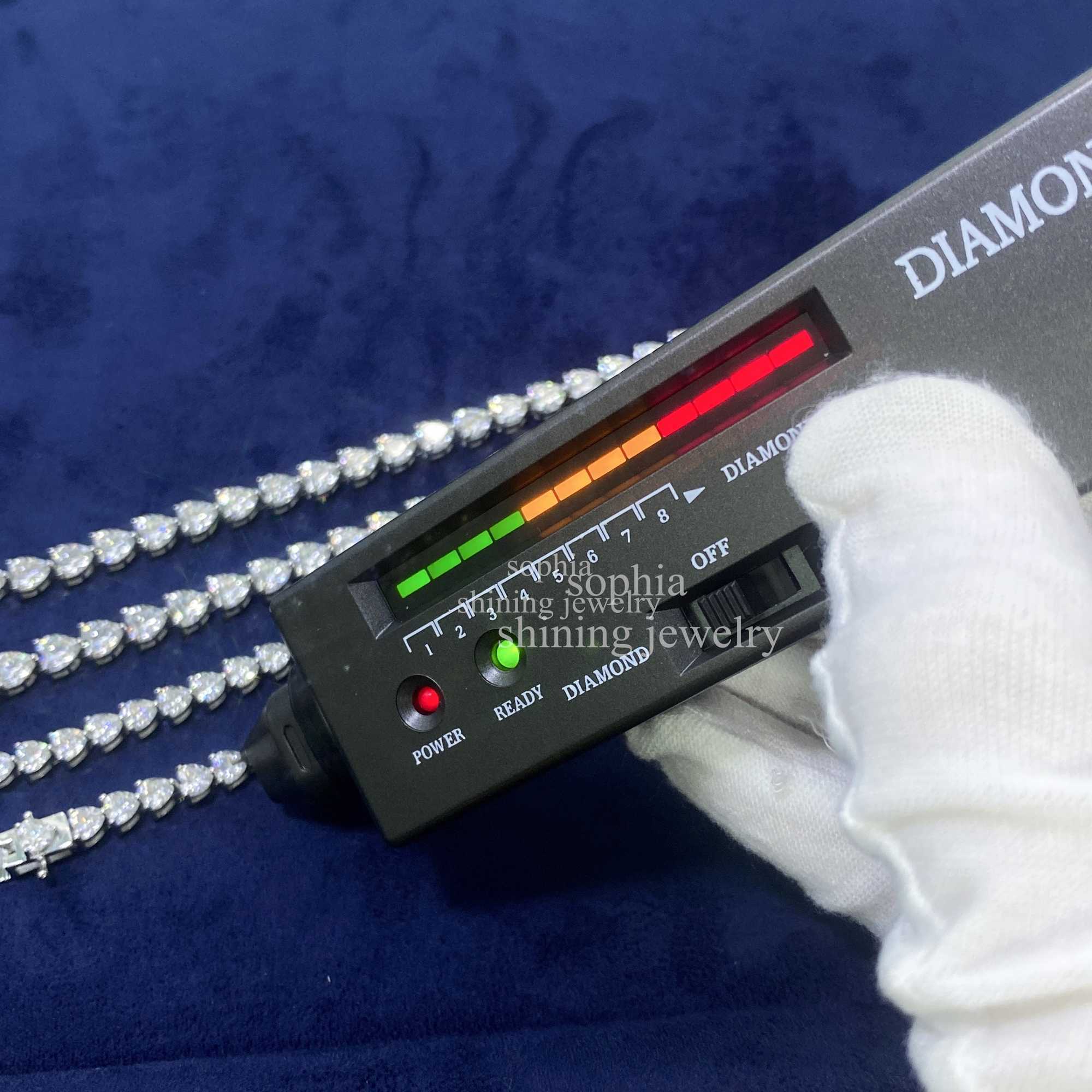 Hot Sale Vvs d Color White Moissanite Diamond 925 Sterling Silver Small 4mm Heart Tennis Bracelet