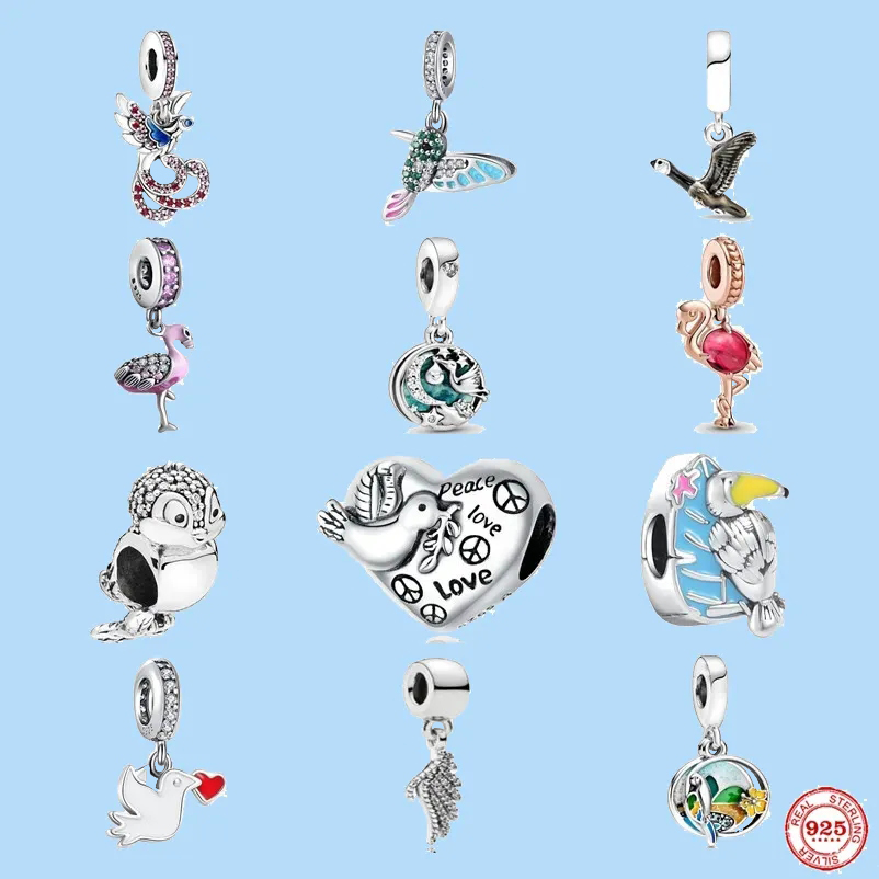 925 sterling silver charms for pandora jewelry beads DIY Pendant women Bracelets beads Pink Murano Glass Flamingo Dangle
925 sterling silver charms for pandora jewelry beads DIY Pendant women Bracelets beads Pink Murano Glass Flamingo Dangle